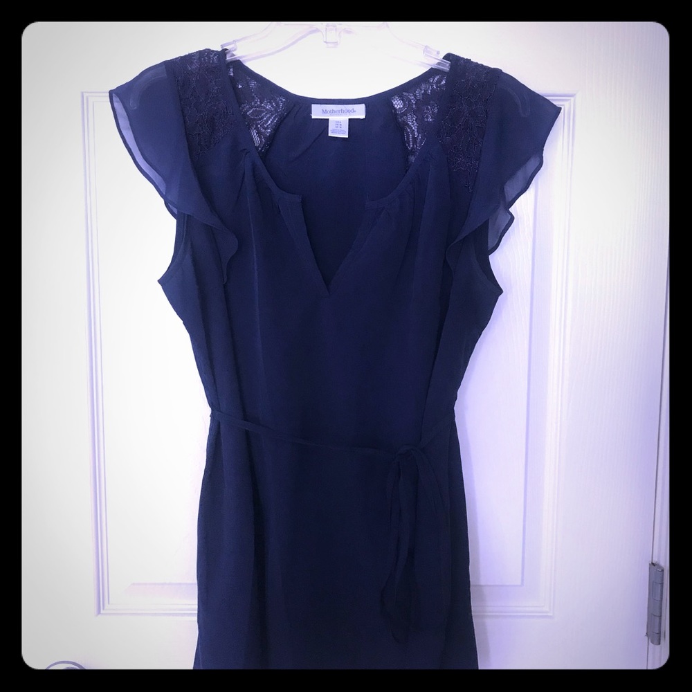 Navy Lace Maternity Blouse